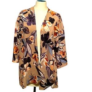 FIRST LOVE by LOVELYN floral short sleeve open-front kimono Size Small